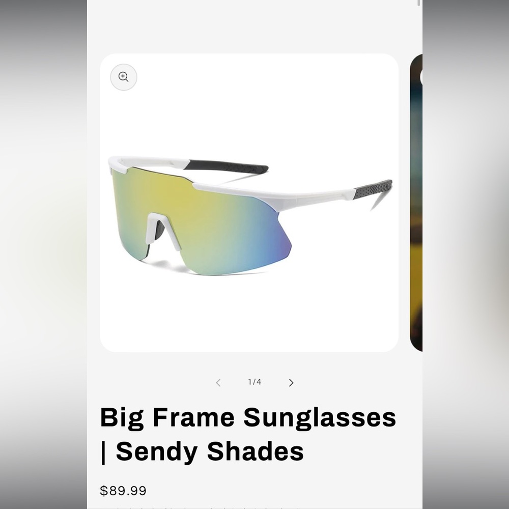 Sendy Shades Big Frame Sunglasses (White/Blue) NEW Never Worn